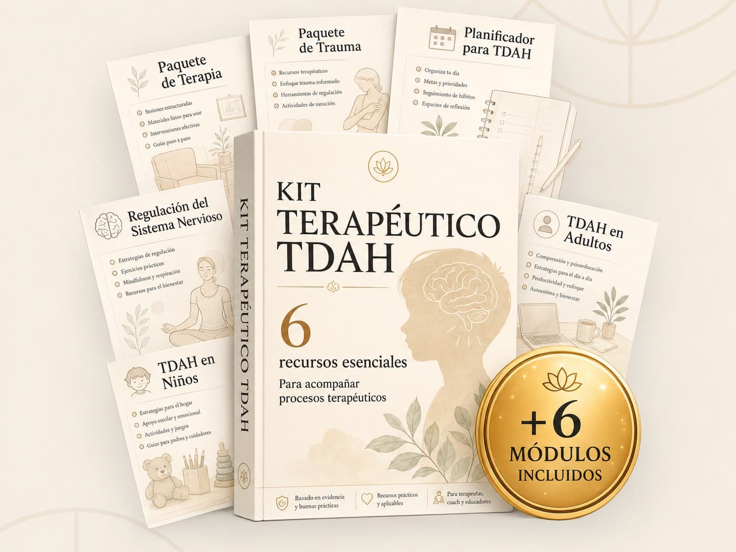 Kit Terapéutico TDAH — planificadores, cuadernos de actividades y tarjetas